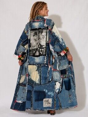 Bohemian Kimono Vintage Denim Avant-garde Concept Tattoo Marilyn Monroe Patch